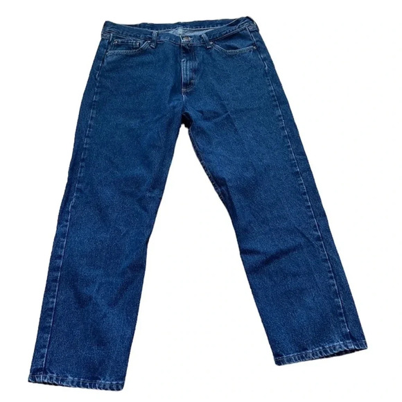 Wrangler Men's Dark Wash Relaxed Fit Denim Jeans Size W40 L30 GUC - Picture 1 of 7